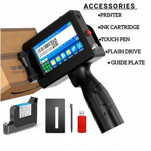 12.7mm Portable Handheld Inkjet Printer(Curved and Flat Surfaces Printing) for Date Batch Code QR Code Marking for Box Bottle Logo Printing