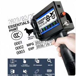 Quality 12.7mm Handheld Inkjet printer for marking and branding Batch numbers, expiry date, company logos on materials such as plastic bags, metallic surfaces