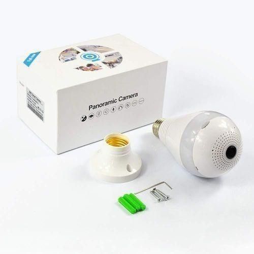 Panoramic Nanny Camera, 1080P 360 Degree Night Vision, Wifi Light Bulb Camera..