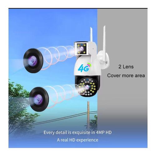 4G V380 Wireless Dual Lens 2MP PTZ Camera