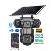 Capture Ptz SIM CARD Solar Camera Tripple LENS 4G Outdoor Low Powered Camara PIR Humanoid Detection CCTV
