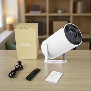 Android HY300 Mini Portable Projector 4K 300 ANSI with WiFi and Bluetooth, Smart Projector with Android11, Support WiFi 6 BT5.0 Auto Keystone Correction Upgrade from HY300 Projector