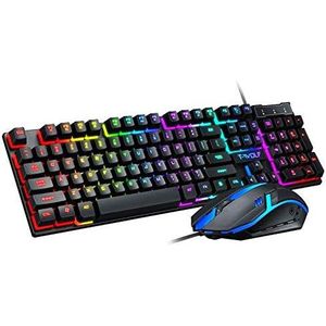 USB wired keyboard 104keys mechanical LED backlit rainbow gaming keyboard for PC computer laptop