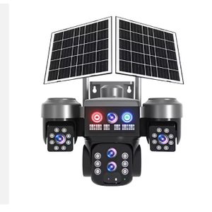 Solar Light Intelligence 4G (Simcard) V380 Triple Lens Three Screens Camera Solar Powered