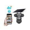 Intelligence 4G (Simcard) V380 Triple Lens Three Screens Camera Solar Powered - (PIR Human Detection,Colored Night Vision, All Weatherproof, Security Video IP Camara 4mp Battery CCTV Monitor)
