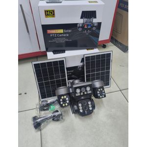 Solar Light Intelligence 4G (Simcard) V380 Triple Lens Three Screens Camera Solar Powered