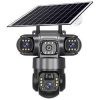 Intelligence 4G (Simcard) V380 Triple Lens Three Screens Camera Solar Powered - (PIR Human Detection,Colored Night Vision, All Weatherproof, Security Video IP Camara 4mp Battery CCTV Monitor)