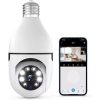1 (30) Product details Wireless Security Camera Indoor 360° Panoramic Bulb Camera Full HD 1080P Home WiFi Camera for Baby and Pet Monitoring Ensure the safety and security of your home, baby, and pets with the Wireless Security Camera Indoor 360° Panoramic Bulb Camera. Designed for convenience and peace of mind, this smart camera offers a complete 360-degree view of your space in Full HD 1080P resolution, delivering crystal-clear video quality in any environment. With easy WiFi connectivity, it allows real-time remote monitoring from your smartphone, ensuring that your loved ones are always within reach, no matter where you are. 360° Panoramic View: Capture every corner of your room with the camera’s 360° rotation, providing complete surveillance of your home, baby, or pets. Full HD 1080P Resolution: Enjoy sharp, detailed video quality that ensures clear images whether you’re checking on your baby or pet, or keeping an eye on your home. WiFi Enabled: Connect to your home WiFi network for seamless streaming and real-time alerts straight to your smartphone, tablet, or PC. Easy Setup: Installation is simple and fast, with no complicated wiring required. Just screw it in like a regular light bulb and you're ready to go! Two-Way Audio: Communicate with your family, pets, or visitors via the built-in microphone and speaker, making it perfect for keeping in touch with your loved ones or calming your pet. Motion Detection: Receive alerts directly to your phone if motion is detected, ensuring you never miss anything important when you're not around. Night Vision: Monitor your home even in low light with enhanced night vision, providing clear footage around the clock, day or night.