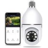 Product details Wireless Security Camera Indoor 360° Panoramic Bulb Camera Full HD 1080P Home WiFi Camera for Baby and Pet Monitoring Ensure the safety and security of your home, baby, and pets with the Wireless Security Camera Indoor 360° Panoramic Bulb Camera. Designed for convenience and peace of mind, this smart camera offers a complete 360-degree view of your space in Full HD 1080P resolution, delivering crystal-clear video quality in any environment. With easy WiFi connectivity, it allows real-time remote monitoring from your smartphone, ensuring that your loved ones are always within reach, no matter where you are. 360° Panoramic View: Capture every corner of your room with the camera’s 360° rotation, providing complete surveillance of your home, baby, or pets. Full HD 1080P Resolution: Enjoy sharp, detailed video quality that ensures clear images whether you’re checking on your baby or pet, or keeping an eye on your home. WiFi Enabled: Connect to your home WiFi network for seamless streaming and real-time alerts straight to your smartphone, tablet, or PC. Easy Setup: Installation is simple and fast, with no complicated wiring required. Just screw it in like a regular light bulb and you're ready to go! Two-Way Audio: Communicate with your family, pets, or visitors via the built-in microphone and speaker, making it perfect for keeping in touch with your loved ones or calming your pet. Motion Detection: Receive alerts directly to your phone if motion is detected, ensuring you never miss anything important when you're not around. Night Vision: Monitor your home even in low light with enhanced night vision, providing clear footage around the clock, day or night.
