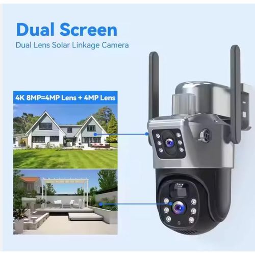 Solar Light Share this product Dual Lens 4G or Wi-Fi Solar Camera 12MP Battery Powered Wireless Waterproof