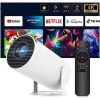 Android HY300 Mini Portable Projector 4K 300 ANSI with WiFi and Bluetooth, Smart Projector with Android11, Support WiFi 6 BT5.0 Auto Keystone Correction Upgrade from HY300 Projector