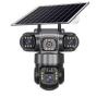 DWE[F Outdoor V380 Pro 12MP 4G SIM Solar PTZ Camera with Triple Lens Three Screens Colored Night Vision and Advanced PIR Detection