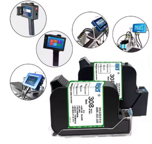 Fast Dry Black Ink Cartridge 12.7mm Refilled Solvent Based Ink for Tij Printer and Handheld Printer