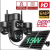 Hieasy Aov 24h Real Time Video 4lens 20mp 10k 4g Solar Camera Outdoor Ip66 Ptz 360 Cctv Ip Camera Wireless Security Camera