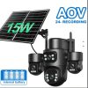 Hieasy Aov 24h Real Time Video 4lens 20mp 10k 4g Solar Camera Outdoor Ip66 Ptz 360 Cctv Ip Camera Wireless Security Camera