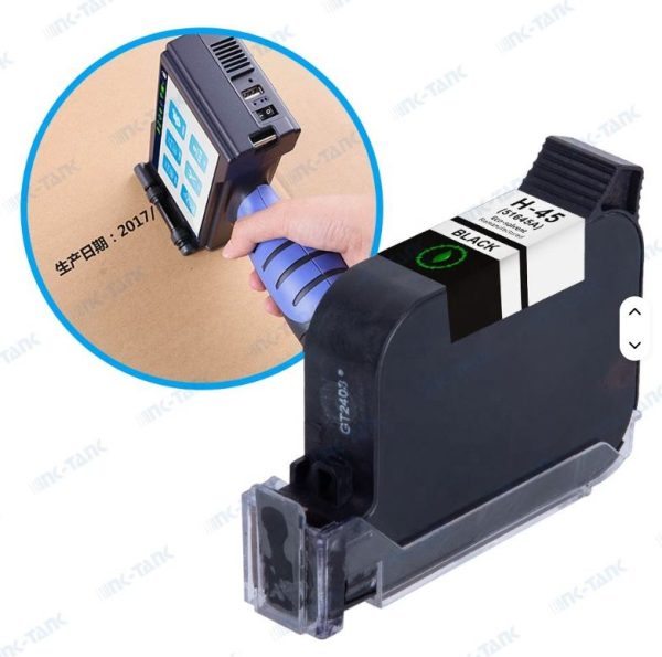 Fast Dry Black Ink Cartridge 12.7mm Refilled Solvent Based Ink for Tij Printer and Handheld Printer