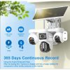 Intelligence SIMCARD Outdoor 4-Lens 3-PTZ Solar Camera, 4-Image Wide View, Dual Solar Ports, Adjustable Angle, Durable Premium Housing for Global Use BP19 DL 4 Lens Solar Outdoor Camera Pan-Tilt Function Wide Angle Night Vision