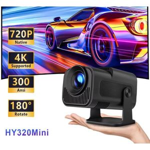 HY320 MINI Android 13 Portable Projector WIFI6 BT5.0 200 ANSI Lumens 4K LCD Proyector Screen Mirror Link Theater Projector