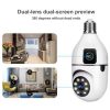 Dual Lens Wifi Camera Outdoor/Indoor with bidirectional voice, intelligent alarm, smart surveillance, motion and human detection Camera Bulb