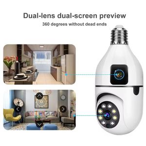 Dual Lens Wifi Camera Outdoor/Indoor with bidirectional voice, intelligent alarm, smart surveillance, motion and human detection Camera Bulb