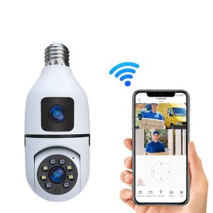 Dual Lens Wifi Camera Outdoor/Indoor with bidirectional voice, intelligent alarm, smart surveillance, motion and human detection Camera Bulb