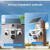 Intelligence SIMCARD Outdoor 4-Lens 3-PTZ Solar Camera, 4-Image Wide View, Dual Solar Ports, Adjustable Angle, Durable Premium Housing for Global Use BP19 DL 4 Lens Solar Outdoor Camera Pan-Tilt Function Wide Angle Night Vision