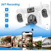 Intelligence SIMCARD Outdoor 4-Lens 3-PTZ Solar Camera, 4-Image Wide View, Dual Solar Ports, Adjustable Angle, Durable Premium Housing for Global Use BP19 DL 4 Lens Solar Outdoor Camera Pan-Tilt Function Wide Angle Night Vision