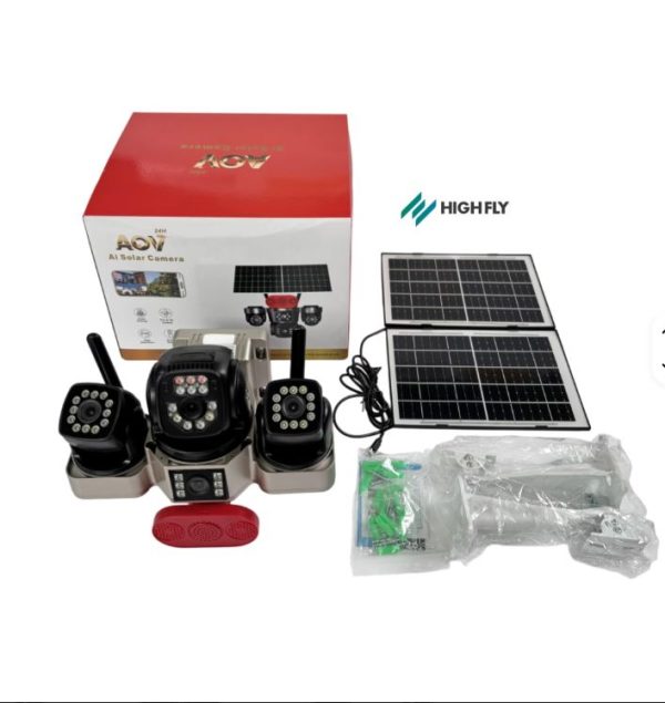 Solar Light 4g Intelligence 4G Quad Lens SIMCARD Outdoor 4-Lens 3-PTZ Solar Camera, 4-Image Wide View, Dual Solar Ports, Adjustable Angle, Durable Premium Housing for Global Use BP19 DL 4 Lens Solar Outdoor Camera Pan-Tilt Function Wide Angle Night Vision
