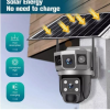 Solar Light 4MP Dual Lens Solar Camera 8w Solar Panel 8000mah Battery 360 Degree PTZ Camera Motion Detection Bullet Camera