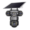 Solar Light V380 Three Lens Outdoor Camera PTZ 360 Wireless 4G Two Way Audio Auto Tracking 12mp Security Camera