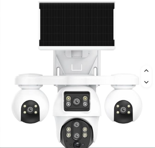 Intelligence 4G Quad Lens SIMCARD Outdoor 4-Lens 3-PTZ Solar Camera, 4-Image Wide View, Dual Solar Ports, Adjustable Angle, Durable Premium Housing for Global Use BP19 DL 4 Lens Solar Outdoor Camera Pan-Tilt Function Wide Angle Night Vision