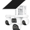 Intelligence 4G Quad Lens SIMCARD Outdoor 4-Lens 3-PTZ Solar Camera, 4-Image Wide View, Dual Solar Ports, Adjustable Angle, Durable Premium Housing for Global Use BP19 DL 4 Lens Solar Outdoor Camera Pan-Tilt Function Wide Angle Night Vision
