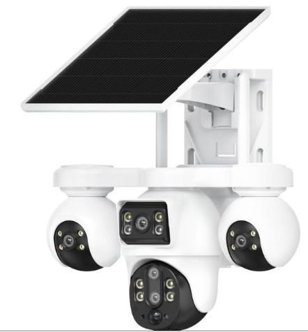 Intelligence 4G Quad Lens SIMCARD Outdoor 4-Lens 3-PTZ Solar Camera, 4-Image Wide View, Dual Solar Ports, Adjustable Angle, Durable Premium Housing for Global Use BP19 DL 4 Lens Solar Outdoor Camera Pan-Tilt Function Wide Angle Night Vision