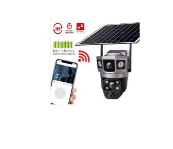 Solar Light V380 Two-way Talk Cctv Camera Dual Lens 3 Screens Wireless Outdoor Security Solar WIFI 4mp Night Vision Ptz Camera