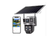 Solar Light 4MP Dual Lens Solar Camera 8w Solar Panel 8000mah Battery 360 Degree PTZ Camera Motion Detection Bullet Camera