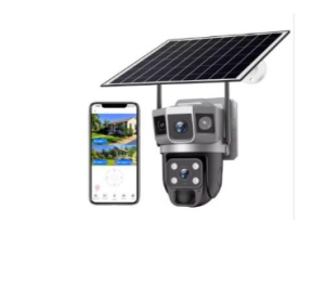 Solar Light 4MP Dual Lens Solar Camera 8w Solar Panel 8000mah Battery 360 Degree PTZ Camera Motion Detection Bullet Camera
