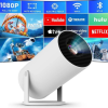 HY300 Portable Mini Android 11 Smart Projector Full HD Lumen with Built-in Speaker Home Theater Overhead Projector