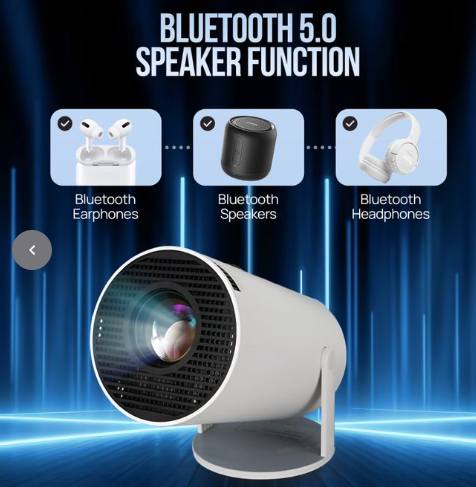 Android Projector HY300 Pro 13 Smart Mini Projector, 400 ANSI Lumens, 4K Support, WiFi & Bluetooth, Netflix & YouTube, Portable Home Cinema