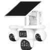 Intelligence 4G Quad Lens SIMCARD Outdoor 4-Lens 3-PTZ Solar Camera, 4-Image Wide View, Dual Solar Ports, Adjustable Angle, Durable Premium Housing for Global Use BP19 DL 4 Lens Solar Outdoor Camera Pan-Tilt Function Wide Angle Night Vision