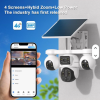 Intelligence 4G Outdoor 4-Lens 3-PTZ Solar Camera, 4-Image Wide View, Dual Solar Ports, Adjustable Angle, Durable Premium Housing for Global Use BP19 DL 4 Lens Solar Outdoor Camera Pan-Tilt Function Wide Angle Night Vision