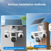 Intelligence 4G Outdoor 4-Lens 3-PTZ Solar Camera, 4-Image Wide View, Dual Solar Ports, Adjustable Angle, Durable Premium Housing for Global Use BP19 DL 4 Lens Solar Outdoor Camera Pan-Tilt Function Wide Angle Night Vision