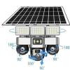 Share this product Solar Light Battery Powered 3 Cameras Super PTZ Wide Angle V380 Pro Tripple Lenses Outdoor Solar Camera 4G Sim Card Night Vision With Motion