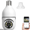 Light Bulb Security Cameras Outdoor, 2.4GHz WiFi Lightbulb Wireless Outdoor Security Camera for Home Security, Two-Way Talk,Color Night Vision, Light Socket Camera