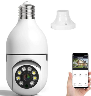 2NLF 2NLF Bulb Camera 4MP Full HD 360° Surveillance Camera WiFi Camera