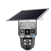 Solar Light 4MP Dual Lens Solar Camera 8w Solar Panel 8000mah Battery 360 Degree PTZ Camera Motion Detection Bullet Camera