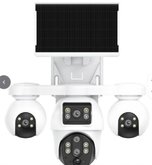 Intelligence 4G Quad Lens SIMCARD Outdoor 4-Lens 3-PTZ Solar Camera, 4-Image Wide View, Dual Solar Ports, Adjustable Angle, Durable Premium Housing for Global Use BP19 DL 4 Lens Solar Outdoor Camera Pan-Tilt Function Wide Angle Night Vision