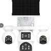 Share this product Intelligence 4G Quad Lens SIMCARD Outdoor 4-Lens 3-PTZ Solar Camera, 4-Image Wide View, Dual Solar Ports, Adjustable Angle, Durable Premium Housing for Global Use BP19 DL 4 Lens Solar Outdoor Camera Pan-Tilt Function Wide Angle Night Vision