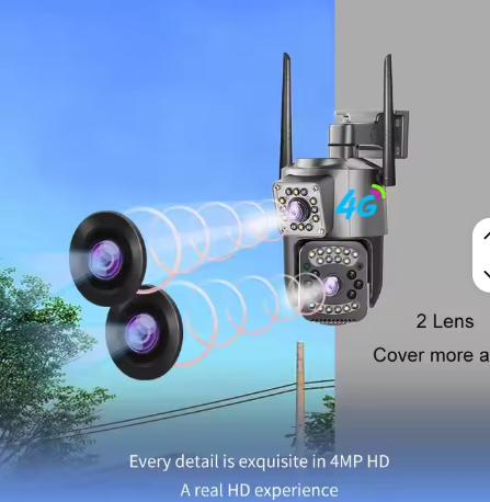 4G V380 Pro New Dual lens 4MP camera wireless phone remote outdoor night vision 4G security ptz camera