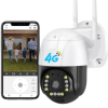 Single Lens Camera 4G SIM Wi-Fi with Pan Tilt 3MP 12x Zoom Outdoor PTZ IP65/66 Solar powered