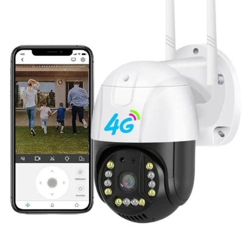 Single Lens Camera 4G SIM Wi-Fi with Pan Tilt 3MP 12x Zoom Outdoor PTZ IP65/66 Solar powered